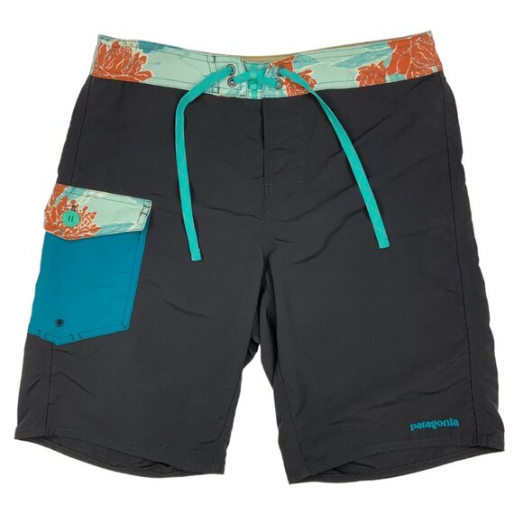 Patagonia Mens Patch Pocket Wavefarer Board Shorts 29 Cargo Swimwear Gorpcore - Picture 1 of 12